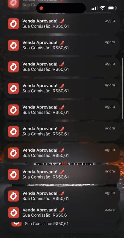 notificação de venda pepper